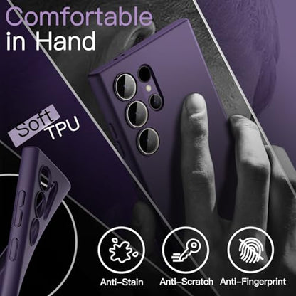 JETech Slim Case for Samsung Galaxy S24 Ultra, Titanium Violet | Camera Lens Protection, Soft TPU Design, Matte Finish, Shockproof Protection - color: Titanium Violet, size: S24 Ultra