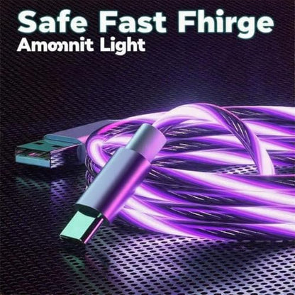 USB A to USB C Cable with Purple LED Light Strip, Suitable for Almost All Tyoe-C Devices, Supports Fast Charging, Data Transfer, Night Vision Illumination, Portable 39 inches. - color: USB A TO C Purple