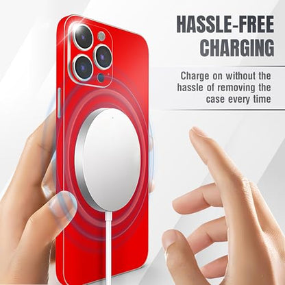 2Pcs Skin Wrap Compatible for iPhone 15 Pro – Slim Decal Vinyl Protective Film for Sides & Back – Sleek Fit, Premium Look – Compatible with All iPhone 15 Pro Cases - Red - color: Red