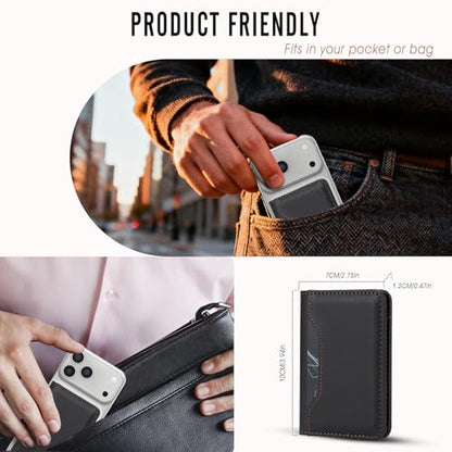 For MagSafe Wallet,Magnetic Card Holder RFID Blocking Wallet with 5 Card Slots & Cash Pocket For iPhone 17/16/ 15/14/ 13/12/ Pro/Max/Plus/Air Black - color: Black