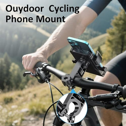Bike Phone Holder, Handlebar Phone Mount for Bike and Motorcycle, Electric Scooter Mountain Bike, Adjustable Cell Phone Holder,Secure Holder for 4.7-6.8 Inch All Cell Phones