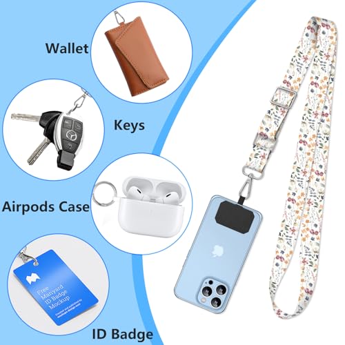 2 Pack Phone Lanyard Cell Phone Lanyard Crossbody Adjustable Phone Strap for Use Around the Neck Cell Phone Lanyard - color: Bohemian Leaf 3