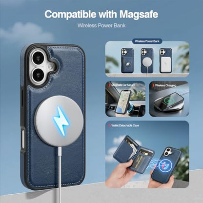 Antsturdy Compatible with MagSafe iPhone 17 Wallet Case,Dark Blue - color: Dark Blue, size: iPhone 17 - 6.3"