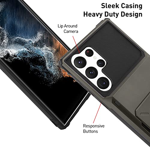 Wallet Case for Samsung Galaxy S23 Ultra Case with 4-Card Holder - color: Gray, size: Samsung Galaxy S23 Ultra