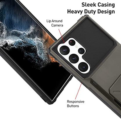 Wallet Case for Samsung Galaxy S23 Ultra Case with 4-Card Holder - color: Gray, size: Samsung Galaxy S23 Ultra