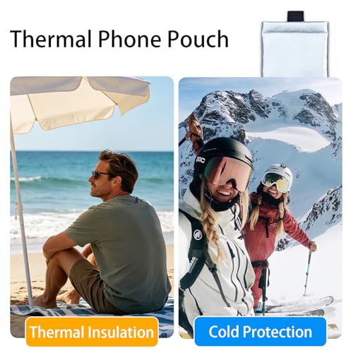 Thermal Phone Case,Prevent OVERHEATING in The Sun, Prevent Lower Temperatures to Extend Battery Life, for iPhone 15Pro/16/16Pro/17/17Pro/Samsung Galaxy and Similar Sized Phones (Silver, Medium) - color: Silver, size: Medium