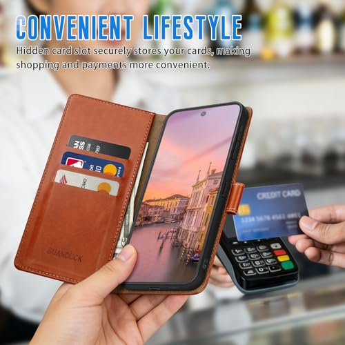 Wallet Case for Samsung Galaxy A16 5G, Light Brown | RFID-Blocking Card Holder, Kickstand, Magnetic Closure, PU Leather Folio Flip Cover, Protective Women Men Cases - color: Light Brown, size: SamsungGalaxy A16