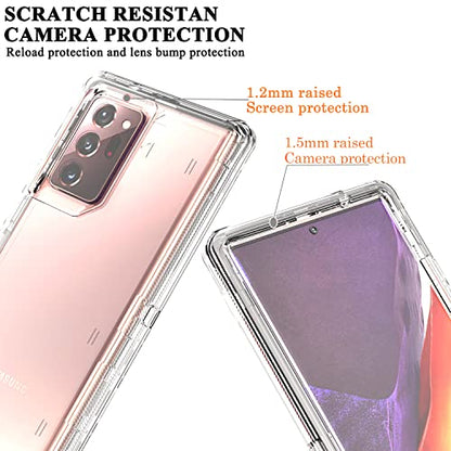 YmhxcY Galaxy Note 20 Ultra Case - 3 Layer Drop Protection, Shockproof, Clear Silicone Cover - Crystal Clear - color: Crystal Clear