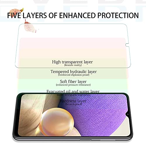 Galaxy A32 5G HD Clear Tempered Glass Screen Protector, [2 Pack] [3D Glass] [Bubble-Free] [Anti-Glare] Screen Protector Glass For Samsung Galaxy A32 5G - size: Galaxy A32
