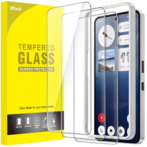 JETech Screen Protector for Nothing Phone 3a/3a Pro, 3-Pack | 9H Tempered Glass, HD Clear, Anti-Scratch Protection, Easy Installation Tool - size: Nothing Phone 3a/3a Pro