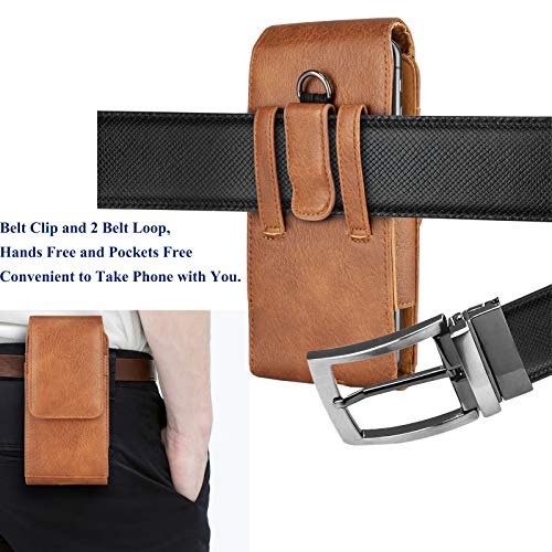 Njjex Cell Phone Holster for Samsung Galaxy S25 Ultra S24 S23 S22 S21 S20 FE A17 A16 A15 A14 A35 A36 5G A12 A13 A32 A71 Note 20 Ultra iPhone 17 PU Leather Belt Clip Holster Pouch Holder Carrying Case | Cell Phone Holster for Samsung Galaxy S26 S25 S24 FE