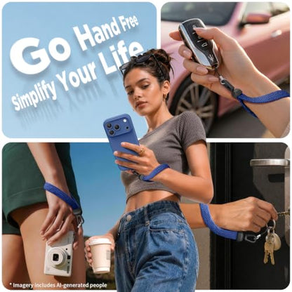 SURPHY Elastic Phone Wrist Strap, Phone Lanyard, Key Chain Lanyards - color: Deep Blue