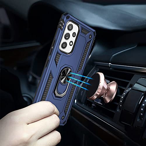 for Samsung A53 5G Case, Galaxy A53 5G Case with HD Screen Protector, [Military Grade 16ft. Drop Tested] Ring Shockproof Protective Phone Case for Samsung Galaxy A53 5G,Blue - color: Samsung Galaxy A53 5G Case Blue
