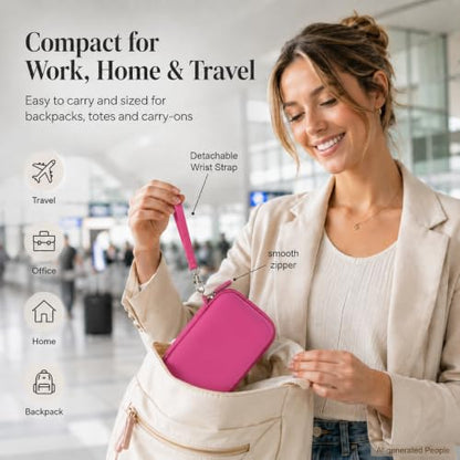 ANKHOH Travel Case for Iseyyox/for QUZUDN/for RTOPS 3 in 1 Wireless Charger - color: Rose