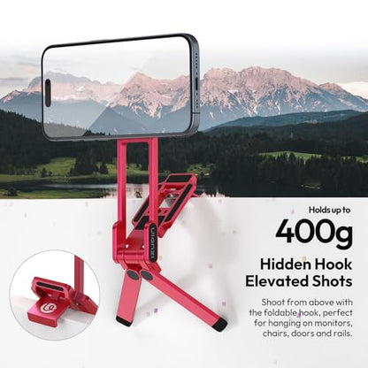 ULANZI MA38 Magnetic Phone Tripod for iPhone, Portable Phone Holder Red - color: Raspberry Red