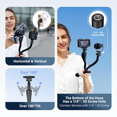 29.5'' Magnetic Flexible Gooseneck Phone Holder for iPhone Stroller Gym