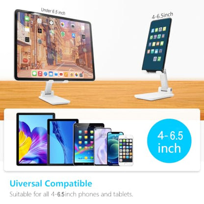 Cell Phone Stand for Desk, Angle & Height Adjustable Phone Holder, (White) - color: B-White