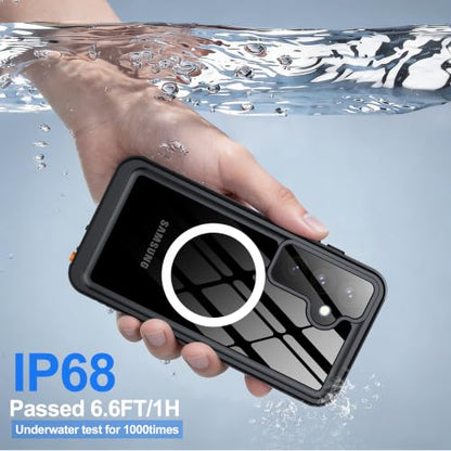 ANTSHARE IP68 Waterproof Case for Samsung Galaxy S24, Black/Clear - color: Black/Clear, size: S24