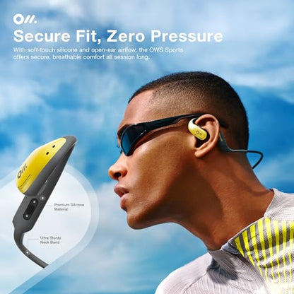 Oladance OWS Sports True Wireless Open-Ear Headphones, IPX8, 15H Playtime - color: Yellow