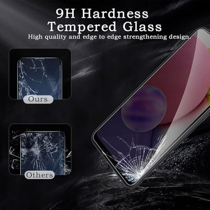 [2+2 Pack] Privacy Screen Protector for Samsung Galaxy A03s 5G, Anti-Spy Shatterproof Tempered Glass with Camera Lens Tempered Glass 9H Hardness Bubble Free Anti-Glare Case Friendly