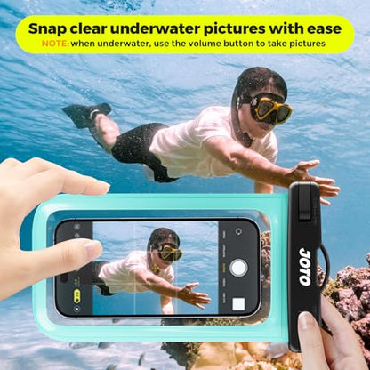JOTO Up to 7" Universal Waterproof Phone Case for iPhone 17 Air 16 15 14 13 12 11 Plus Pro Max, IPX8 Cellphone Dry Bag XR X SE, Galaxy S23 S22 S21 S20+ S20 S10 Plus Note, Pixel -Green - color: Green, size: 1 Pack