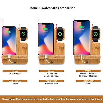 JACKCUBE DESIGN Bamboo Charger Dock Stand Multi Device Charging Station Organizer Holder for Smartphone Cellphone Mobile Phone MK243A