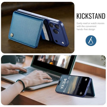 for Magsafe Magnetic Phone Wallet Card Holder, Elegant Blue - color: Elegant Dark Blue