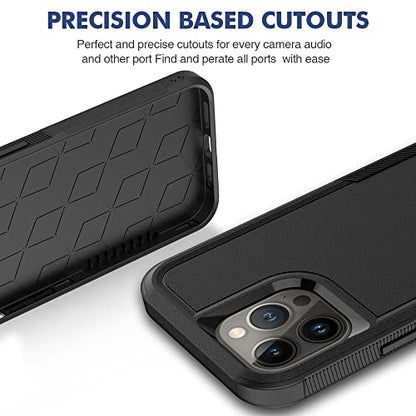 Heavy‑Duty Rugged Anti‑Drop Shockproof Protective Phone Case for iPhone 13 Pro Max, Durable Protective Shell, Black - color: Black, size: iPhone 13 Pro Max