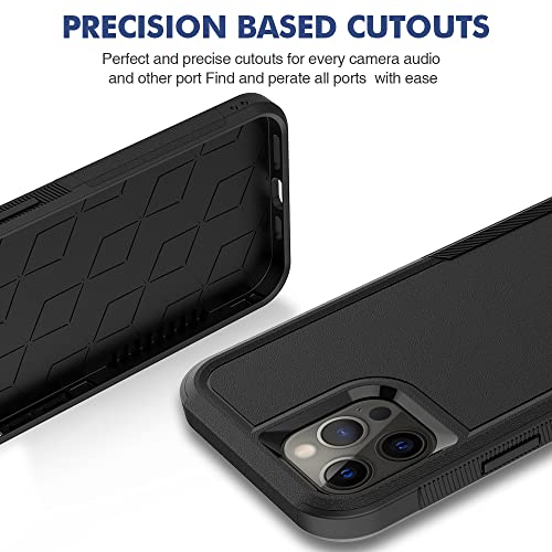 Heavy‑Duty Rugged Anti‑Drop Shockproof Protective Phone Case for iPhone 12 Pro Max, Durable Protective Shell, Black - color: Black, size: iPhone 12 Pro Max
