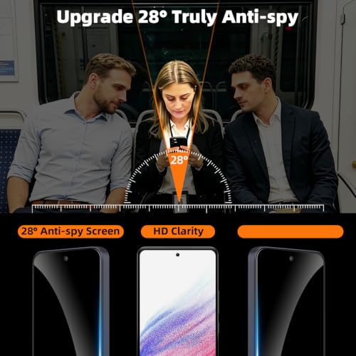 3 Pack Privacy Screen Protector for Samsung Galaxy A53 5G /A52 / A52 5G / A52s 5G /A51 / A51 5G / A51 5G UW, 9H Hardness Anti-Spy Tempered Glass, Bubble Free, Case Friendly - size: [Privacy] Galaxy A53 (3 Pack)