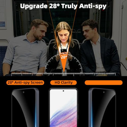 3 Pack Privacy Screen Protector for Samsung Galaxy A53 5G /A52 / A52 5G / A52s 5G /A51 / A51 5G / A51 5G UW, 9H Hardness Anti-Spy Tempered Glass, Bubble Free, Case Friendly - size: [Privacy] Galaxy A53 (3 Pack)