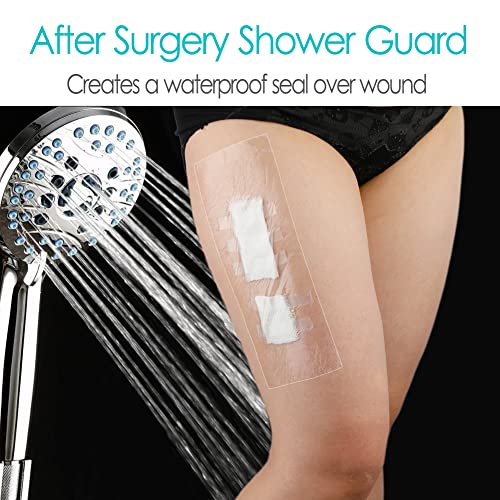50 Pcs Waterproof Shower Protector Bandage 4"x10" for Post Knee Replacement Hip Surgery Long Surgical Incision Larger Wounds Cover C-Section Transparent Film Clear Adhesive Dressing Bath Patch - size: 4x10 Inch (Pack of 50)