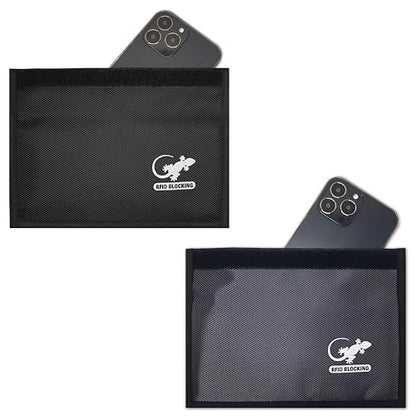 Faraday Bag Anti-Tracking GPS RFID Car Key Signal Blocker Wallet Shielding Pouch Protective Case for Cell Phone Car Key FOB, Data Privacy, Electronic Device Security (2 PACK - BLACK AND GRAY) - color: 2 PACK - BLACK AND GRAY