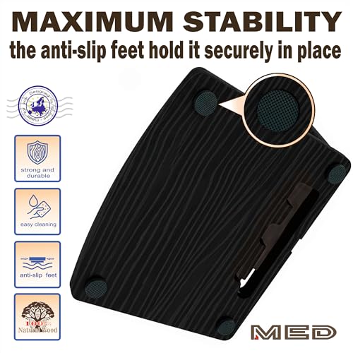 MED Wood Phone Docking Station Nightstand Desk Organizer for Phone, Watch, Wallet & Tablet Gift for Men, Husband, Father's Day, Dad & Women Model 1 (Black) - color: Black