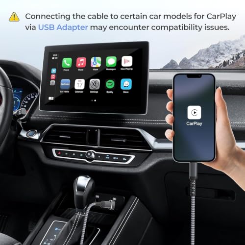 Elebase for Old iPhone 13 USB Car Charger Cable 3.3FT with Adapter - color: Straight-Gray, size: 3.3 FT
