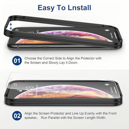ImpactStrong Shatterproof Tempered Glass Screen Protector for iPhone 11 Pro Max/iPhone XS Max [Easy Installation Frame] [Bubble Free] [9H Hardness] [Full Coverage] Case Friendly, 6.5 Inch - (3-Pack) - size: iPhone 11 Pro Max/XS Max