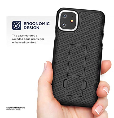 Encased iPhone 11 Belt Clip Case (DuraClip Series) Ultra Slim Cover with Holster (Black) - size: iPhone 11