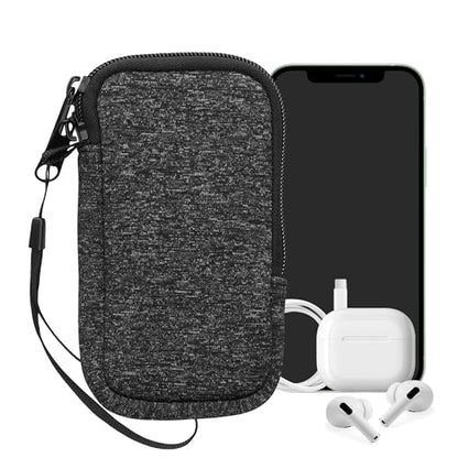 kwmobile Universal Phone Pouch Size XS - 3,5/4" - Neoprene Smartphone Pouch with Zip - Water-Repellent Mobile Phone Case - Sleeve in Anthracite/White - color: anthracite / white, size: XS - 3.5/4"