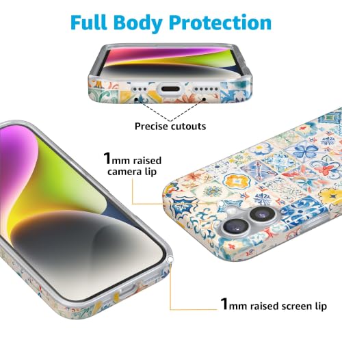 Casely iPhone 17 Case | Dolce Vita | Tuscan Tiles | Compatible with MagSafe | Classic Ultra Slim Design - color: Dolce Vita | Tuscan Tiles