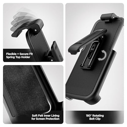 Encased for iPhone Air Case with Belt Clip (Falcon Series) Full-Body Case with Built-in Screen Protector and Phone Holster (Compatible with MagSafe) Black - size: iPhone Air