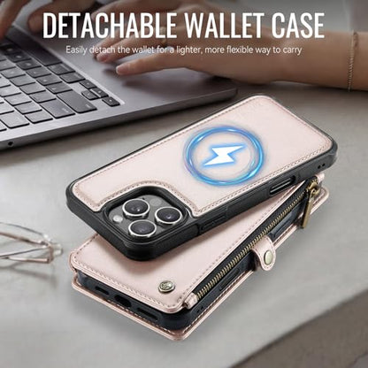 for iPhone 16 Pro Max - Phone Case Wallet Magnetic, Champagne Gold - color: Champagne Gold, size: iPhone 16 Pro Max