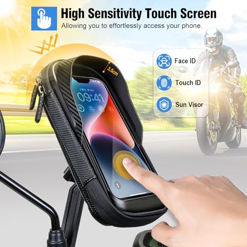 Waterproof Motorcycle Phone Mount Rearview Mirror Phone Holder