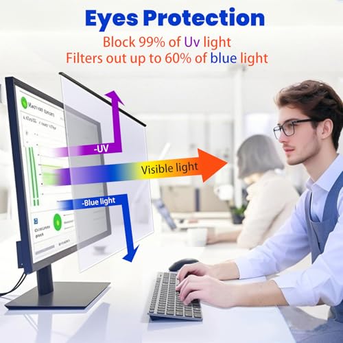 Removable Hanging 27" Monitor Blue Light Blocking Screen Protector