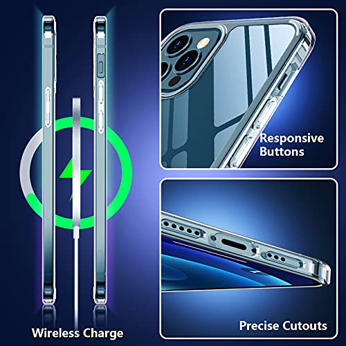 Designed for iPhone 12 case,iPhone 12 pro case,[Military Drop Protection] [Not Yellowing] Shockproof Slim Thin Phone Case for iPhone 12/12 Pro,Clear