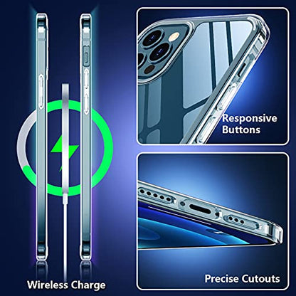 Designed for iPhone 12 case,iPhone 12 pro case,[Military Drop Protection] [Not Yellowing] Shockproof Slim Thin Phone Case for iPhone 12/12 Pro,Clear