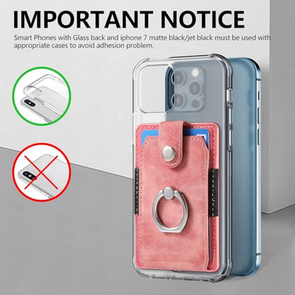 Card Holder for Phone Case, cell phone adhesive card holders,Pink