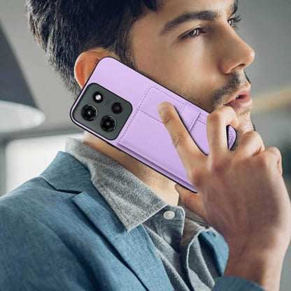 for Moto G 5G 2025 Back RFID Blocking Wallet Case, Purple | PU leather, TPU interior, 5 card slots, cash/photo pocket, magnetic clasp, kickstand, 2-layer shockproof, scratch resistant - color: Purple