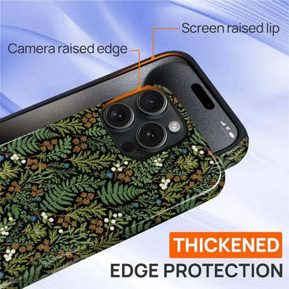 Case for iPhone 15 Pro, Shockproof Hybrid Protective Phone Case, Dual-Layer Drop Protection Anti-Scratch, Fern Leaf - color: Fern Leaf, size: iPhone 15 Pro