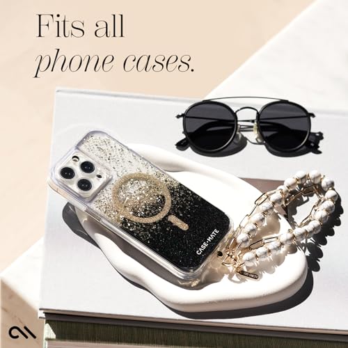 Case-Mate Phone Charm Wrist Strap with Beaded Marble - White Marble | Detachable Anti-Theft Phone Strap - Hands-Free iPhone Wrist Strap for Women - Phone Chain Wristlet for Galaxy, Pixel & More - color: White Marble