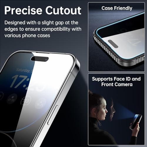 SYNCWIRE Privacy Screen Protector for iPhone 14 Pro 6.1'', 2-Pack Unbreakable Anti Spy Tempered Glass Saver Black[Easy Installation Frame][10X Stronger][Bubble Free][Sensitive Touch][Anti Fingerprint] - size: iPhone 14 Pro